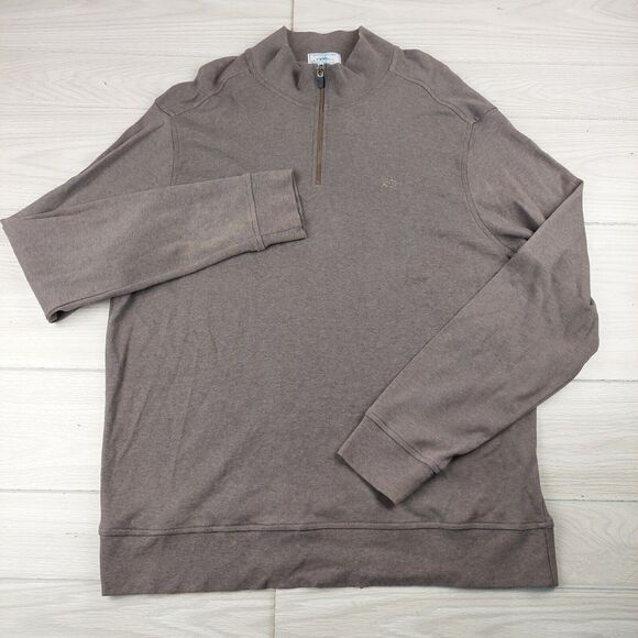 Southern Tide 1/4 Zip Pullover Sweater Mens XL Brown The Skipjack Pullover Knit - Picture 1 of 6